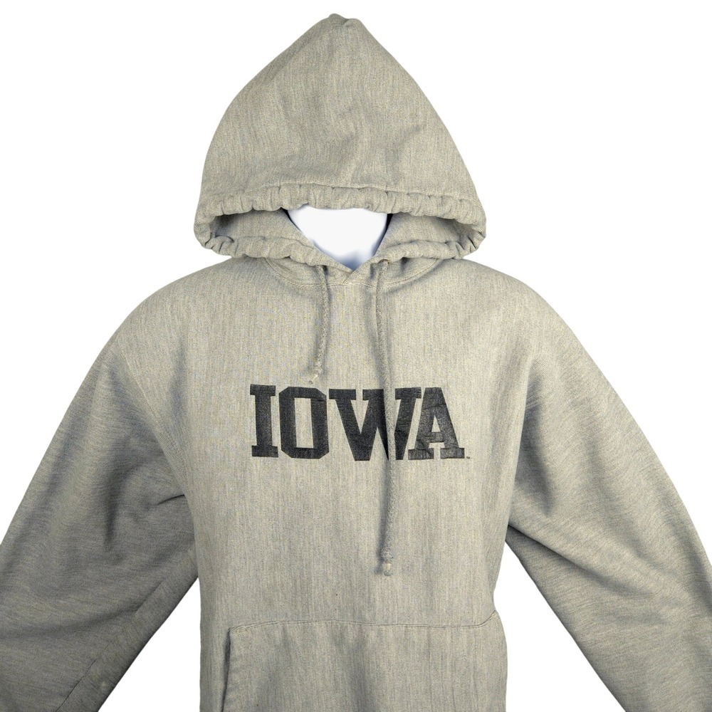 Vintage Champion Reverse‎ Weave Iowa Hawkeyes Hoodie Gray Men's Size M